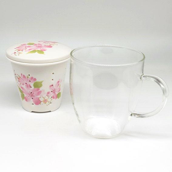 花柄陶器花器 蓋付き マグノリア模様の蓋付き花瓶 壺 高さ365cm | 再入荷 |インテリア雑貨や