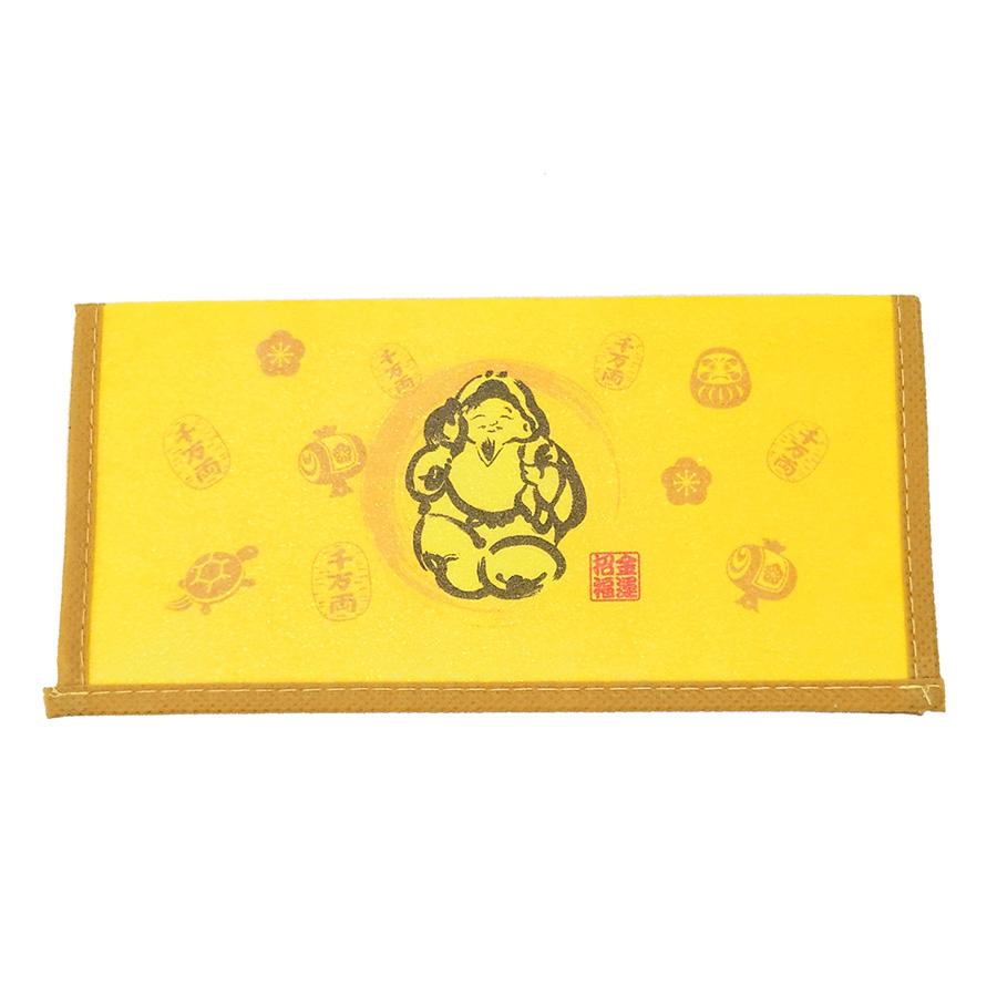 通帳ケース 大黒様 黄色 金運 財布 カードケース 薄型 イエロー 宝くじ