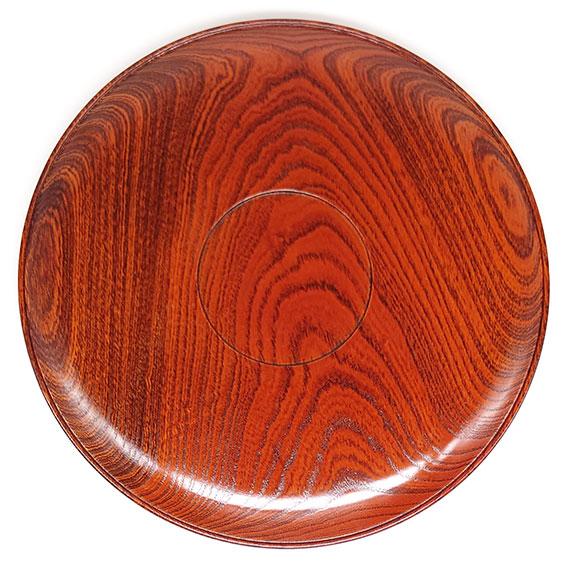 茶道具〉お盆新けやき欅丸盆木製品くり抜き盆