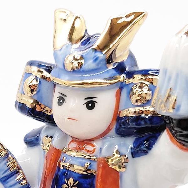 五月人形 コンパクト 陶器 薬師窯 染錦出陣大将 卓上 小さい 五月人形 コンパクト 陶器 薬師窯 染錦出陣大将 卓上 小さい