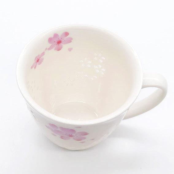 セラミック藍 華あかり 透かし彫り マグカップ 桜 焼き物 和食器 セラミック藍 華あかり 透かし彫り マグカップ 桜 焼き物 和食器