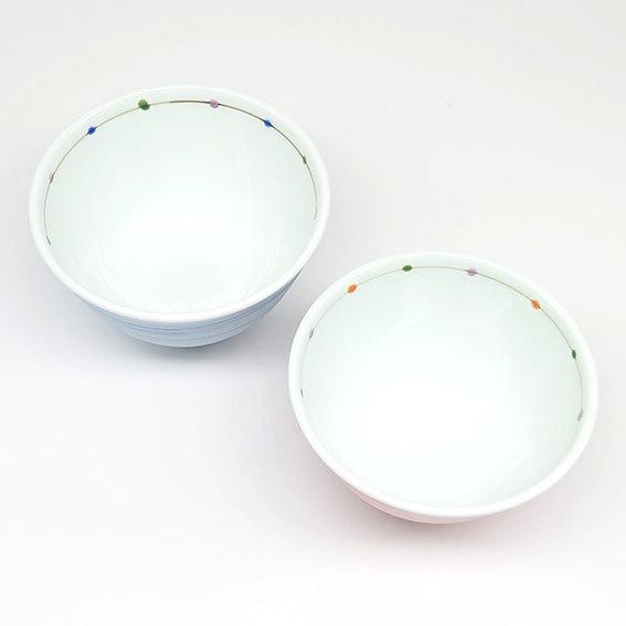 波佐見焼 茶碗 ペア カラードット 軽量 夫婦茶碗 結婚祝い おしゃれ