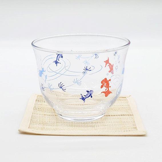 東洋佐々木ガラス 夏の詩 冷茶グラス 5客セット コースター付き 金魚