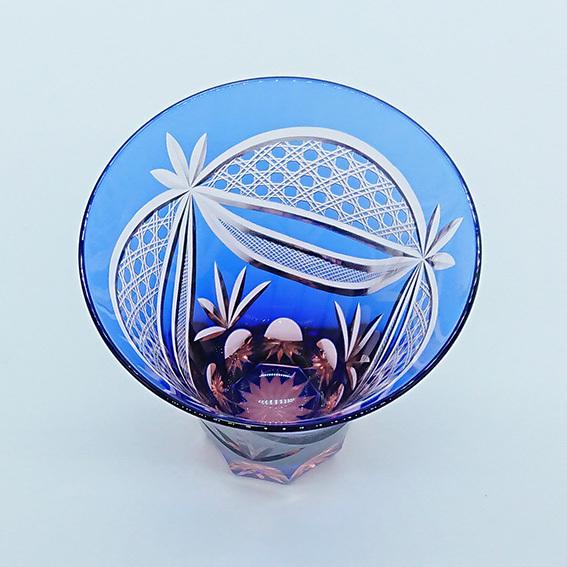 東洋佐々木ガラス 彩花切子 タンブラー 瑠璃 青 300ml 色被せ フリー