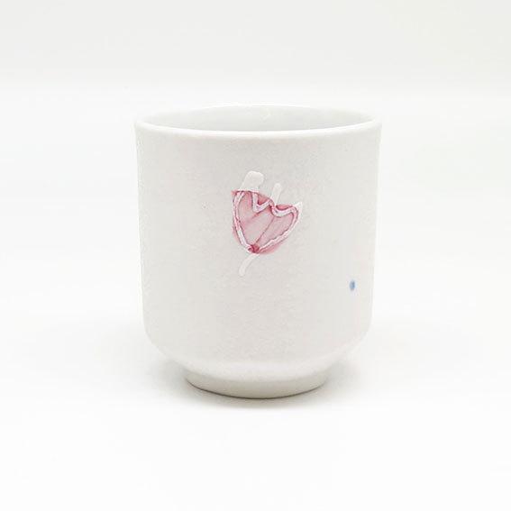 夕立窯 七色うさぎ 湯呑み ピンク 茶碗 湯飲み 花柄 陶器 和食器