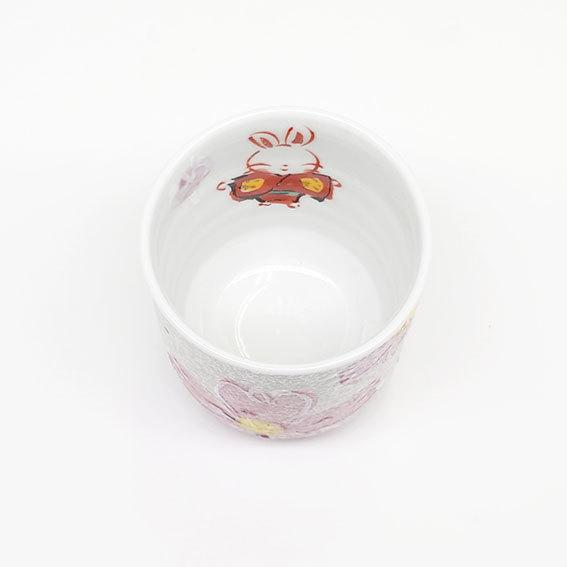夕立窯　春　置物　陶器　うさぎ　和楽器　お花見 夕立窯 春 置物 陶器 うさぎ 和楽器 お花見