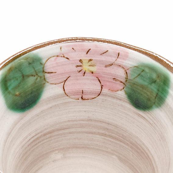 美濃焼 花花 朱 マグカップ 花柄 朱色 赤 陶器 和食器 焼き物 日本製