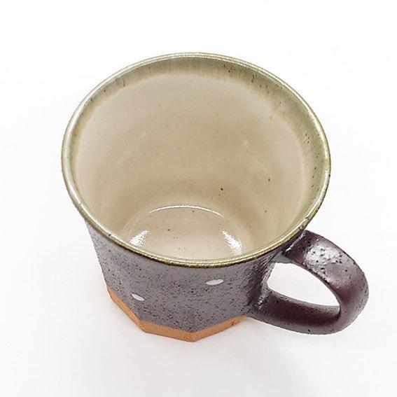 美濃焼 白点紋 マグカップ ドット柄 黒 シンプル 陶器 和食器 焼き物