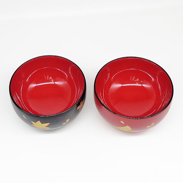 会津塗 夫婦 汁椀 木製 漆 春秋 おしゃれ 木箱入り 漆器 ペア