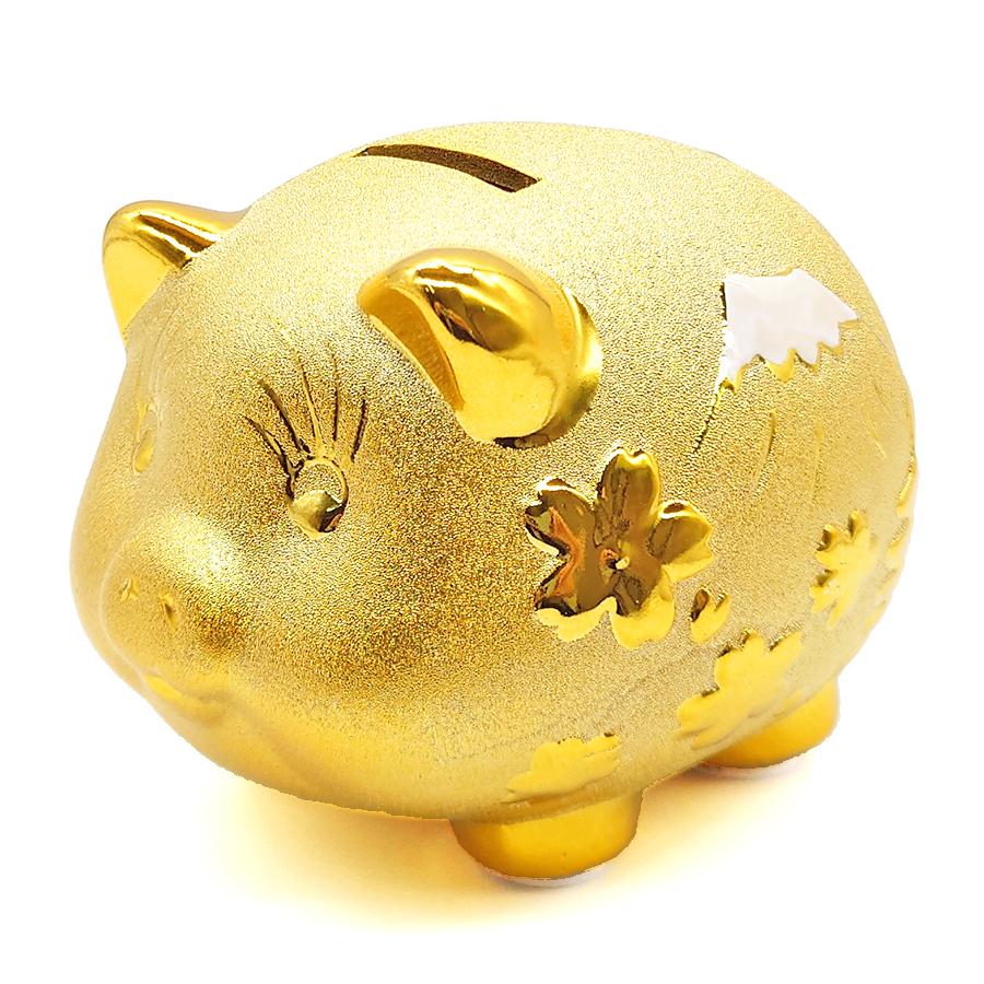 貯金箱 ぶた 金 富士山 桜 ジャパン 豚 置物 ゴールド 金運 風水 金色
