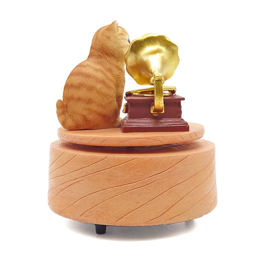 猫のフィギュア付きオルゴール　曲名:トイランド　小物入れ　陶器製？　レトロ ドイツ製アンティーク陶磁器猫フィギュア 洗練の空気感 オルゴール