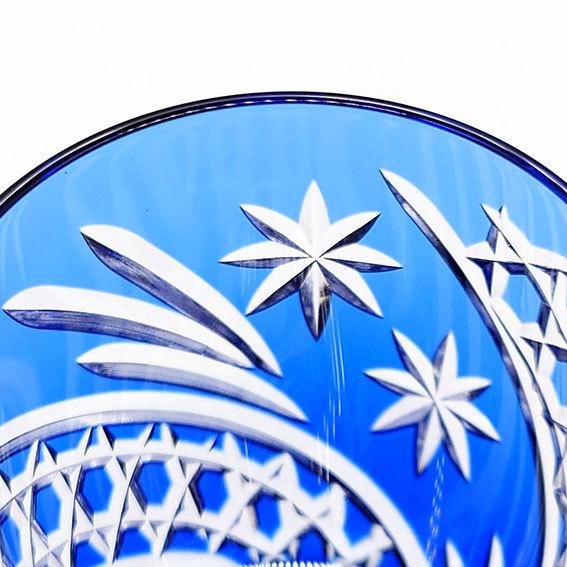 KAGAMI カガミクリスタル 江戸切子 ペア冷酒杯 星芒 赤青 木箱入