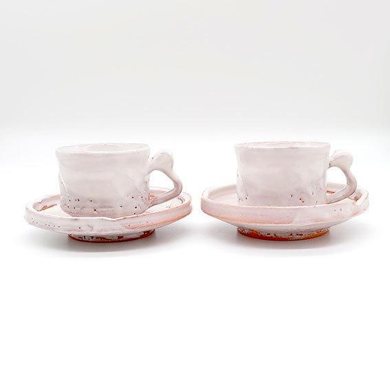 白萩盛皿 陶器カップと皿セット 白萩盛皿 陶器カップと皿セット 【公式通販】