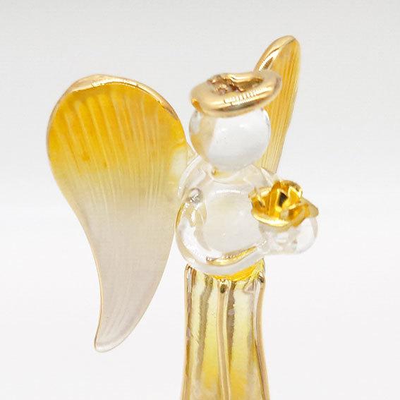 ドイツ　オルゴール　天使 ニデックインスツルメンツ ガラス天使 オルゴール スパイラル柄 大