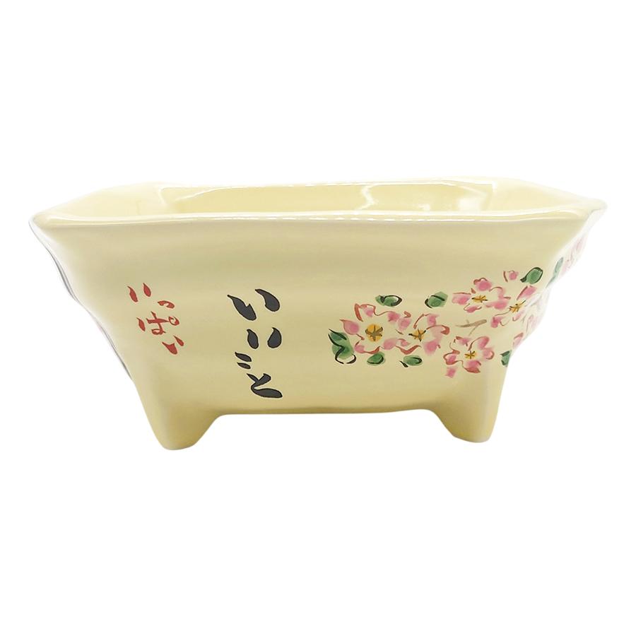 夕立窯 彩りぱすてる 中鉢 クリームレモン 黄色 うさぎ ボウル 煮物鉢