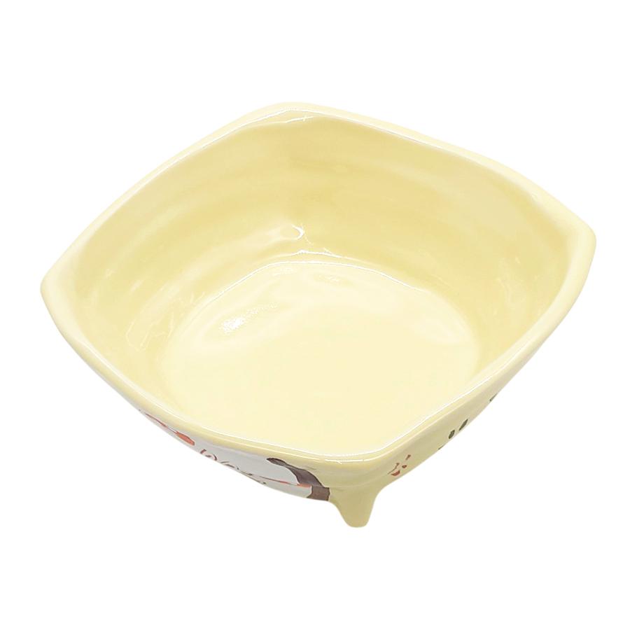 夕立窯 彩りぱすてる 中鉢 クリームレモン 黄色 うさぎ ボウル 煮物鉢