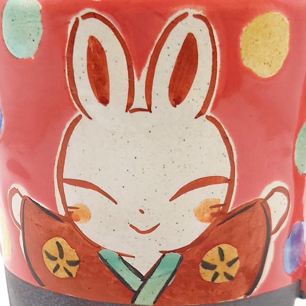 夕立窯 桃色 うさぎ マグカップ 陶器 和食器 焼き物 日本製 夕立窯 桃色 うさぎ マグカップ 陶器 和食器 焼き物 日本製