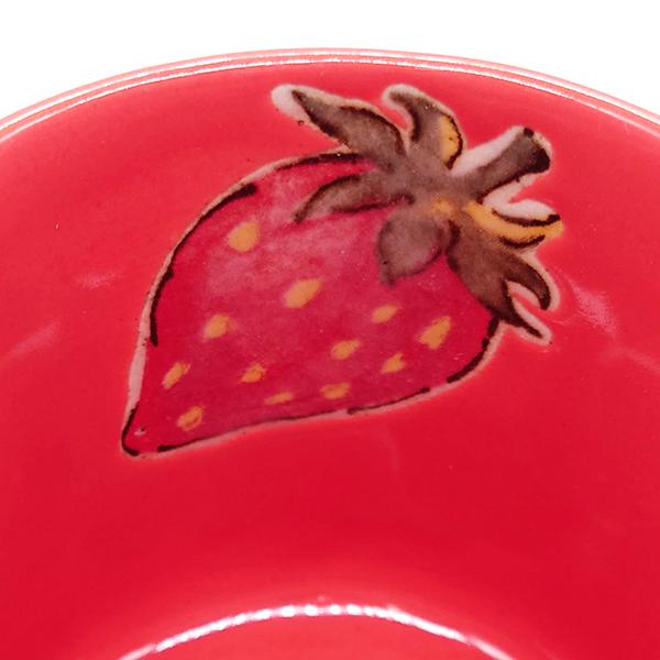 夕立窯 いちごとうさぎ マグカップ ピンク 陶器 和食器 焼き物 日本製