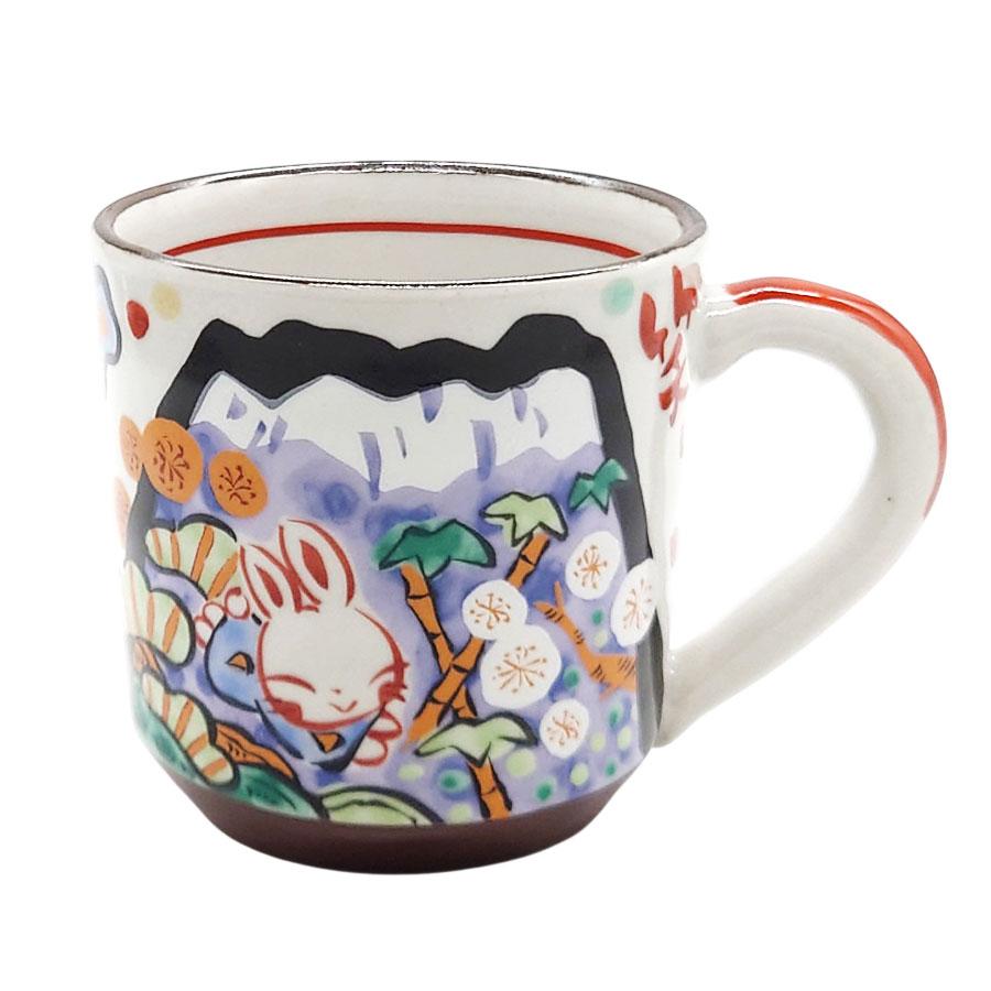 夕立窯　うさぎの陶器花瓶 未使用 マグカップ 富士山 うさぎ 夕立窯 富士日記 青 おしゃれ かわいい 陶器
