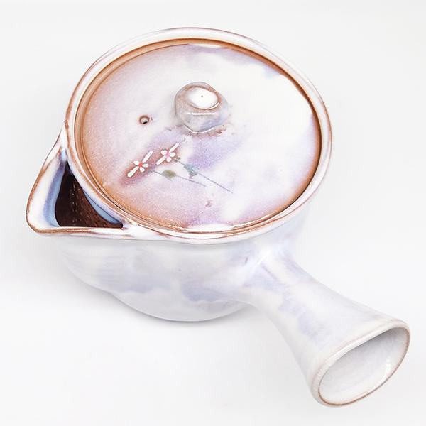 萩焼 湯呑 急須 茶器揃 梅鉢草 木箱入 湯呑み お茶碗 茶碗 紫 陶器 和