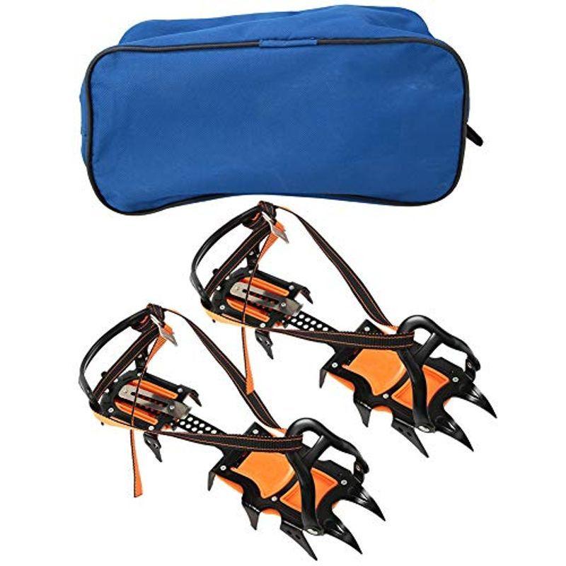 バレンタインデーカーニバルアイゼン 1ペア屋外12歯スプリングクローアイゼンブーツ滑り止めスキーアイスシューズカバーアクセサリー 年間定番