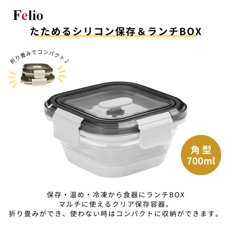 Felio（フェリオ） 富士商 たためるシリコン保存＆ランチBOX 角型