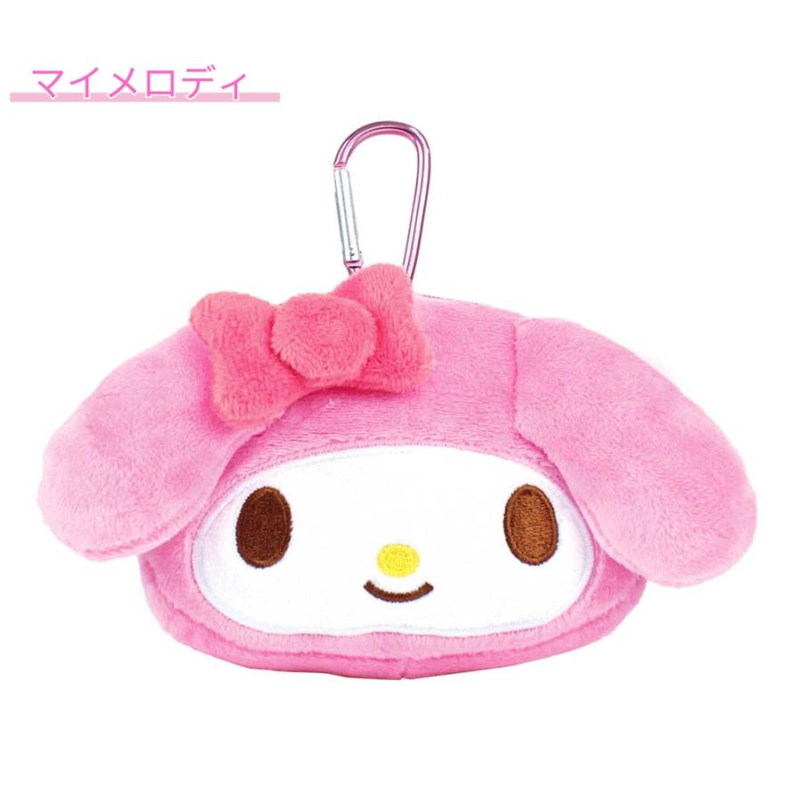 サンリオ カラビナ付ぬいぐるみファスナーマスコット ポーチ 収納 小物