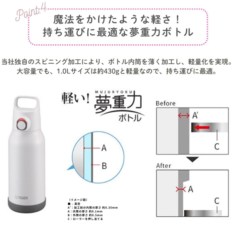 タイガー魔法瓶 水筒 真空断熱ボトル 1L MTA-H100 スポーツドリンク