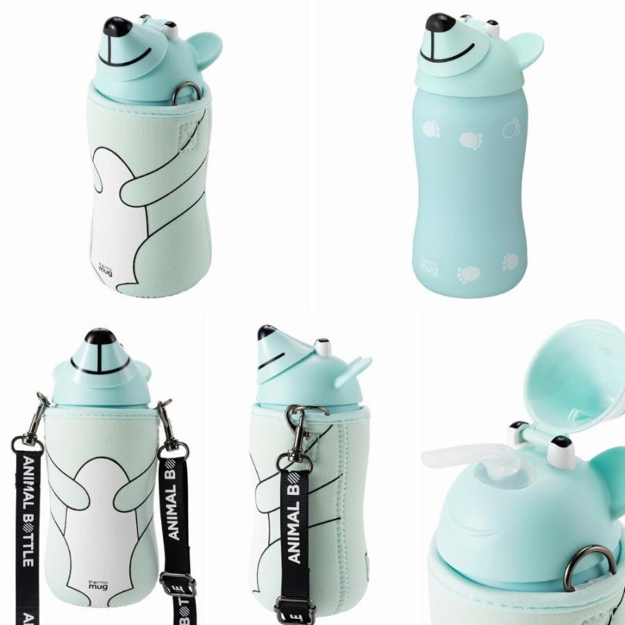 ☆完売品!かわいいHuman Madeアニマル水筒 カモ 200ml thermo mug（サーモマグ） アニマルボトル 水筒 ストロー付き 380ml