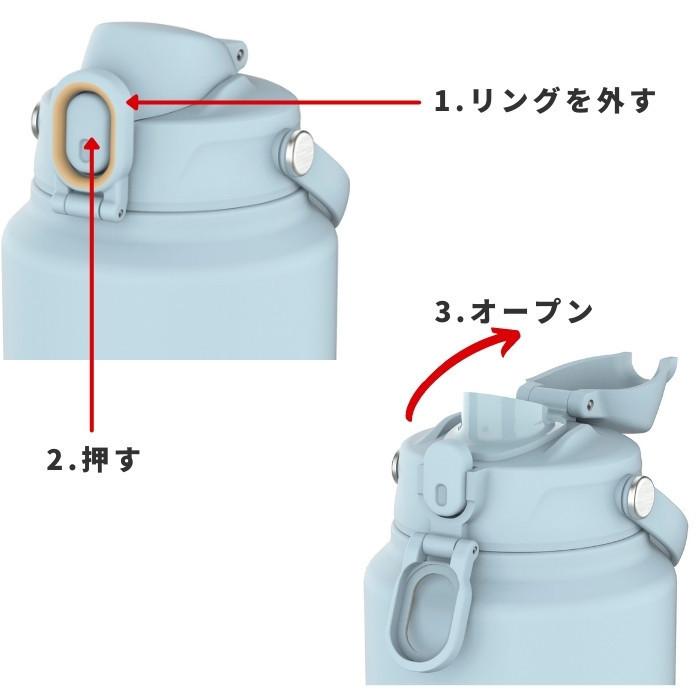 ベストコ×ピーコック 水筒 直飲み 1L 1リットル ステンレス ワンタッチオープン スポーツドリンク対応 AJG-MA100 底カバー付きアウトドア キャンプ用品/insta｜irodorikukan｜08