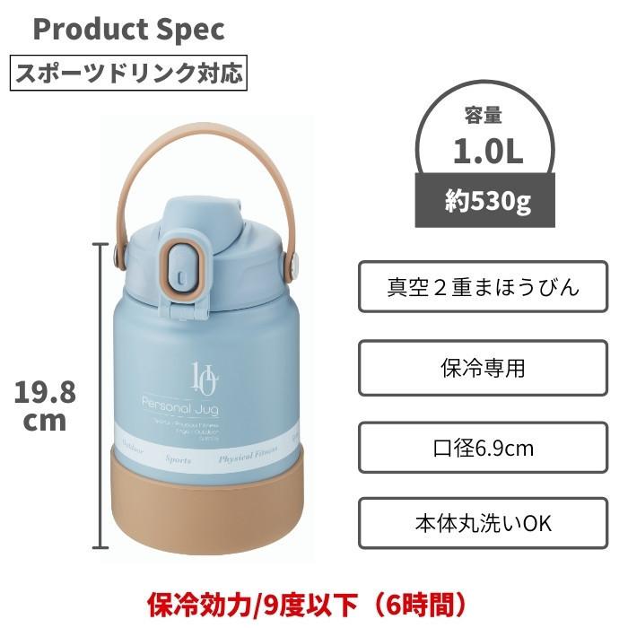 ベストコ×ピーコック 水筒 直飲み 1L 1リットル ステンレス ワンタッチオープン スポーツドリンク対応 AJG-MA100 底カバー付きアウトドア キャンプ用品/insta｜irodorikukan｜12