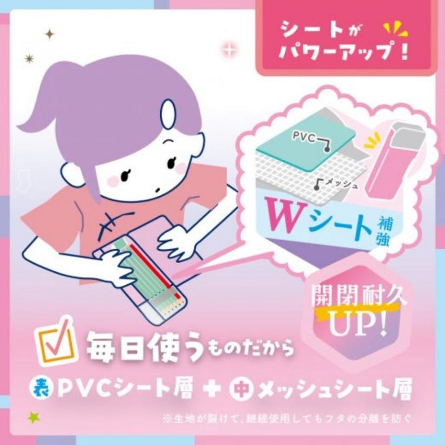 ソニック えんぴつチェック両面筆入 筆箱 Ｗシート補強 うかサポ リアナティアラ FD-8228 メール便対応 筆入れ 小学生 女の子 男の子 両面開き 鉛筆削り「BUN」｜irodorikukan｜08