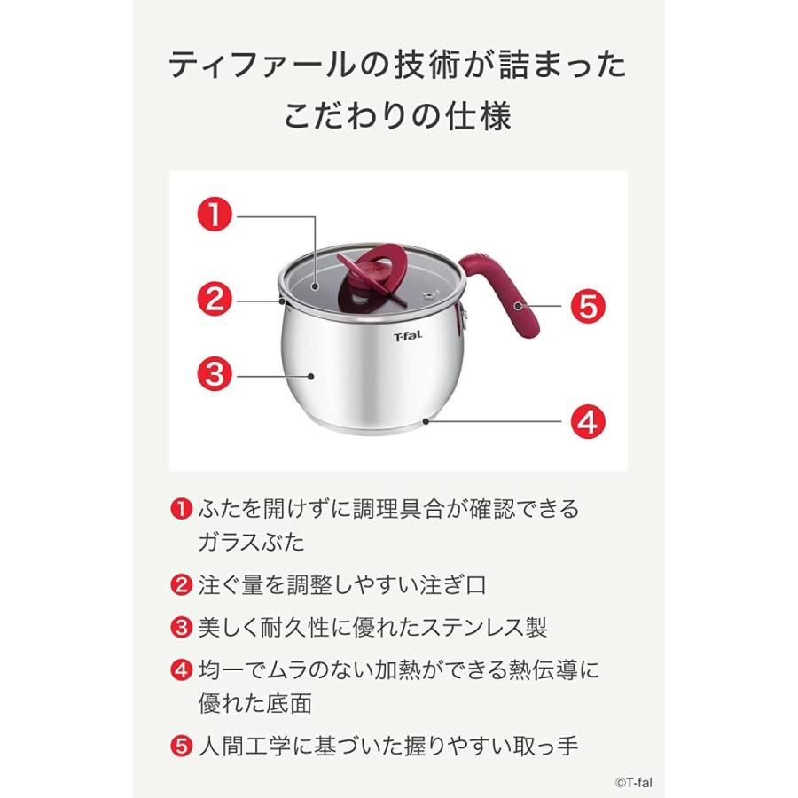 T-fal（ティファール） tfal フライパン 鍋 マルチポット16cm G74683