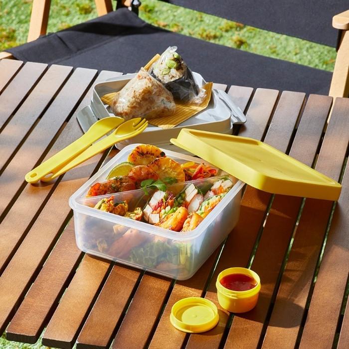 ベストコ 弁当箱 おしゃれ スフォーク ナイフ付 ソース容器付 TO-GO