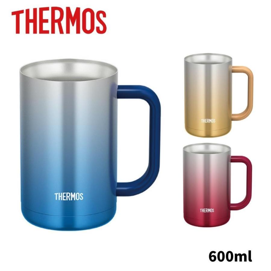 サーモス タンブラー ジョッキ マグカップ 600ml 食洗機対応 真空断熱 ステンレス JDK-600C ビール THERMOS コーヒー｜irodorikukan