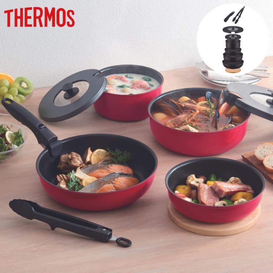 THERMOS IH・ガス対応 9点セット KSA-9A THERMOS（サーモス） フライパン セット 9点 ih 深型 KSA-9A IH ガス