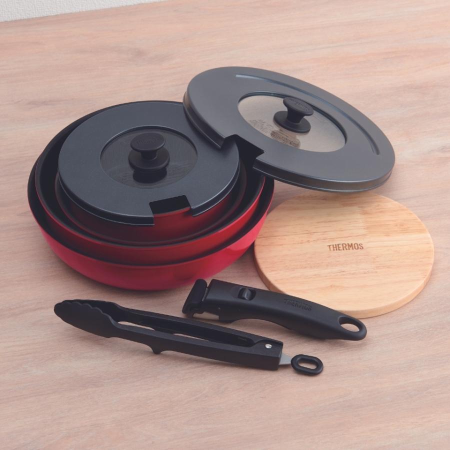 THERMOS（サーモス） フライパン セット 9点 ih 深型 KSA-9A IH ガス
