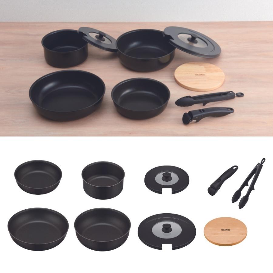 THERMOS（サーモス） フライパン セット 9点 ih 深型 KSA-9A IH ガス