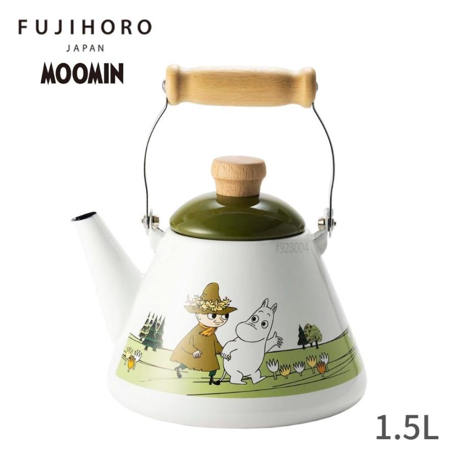 富士ホーロー ムーミン ホーロー ケトル 直火 1.5L MTG-1.5K オリーブ