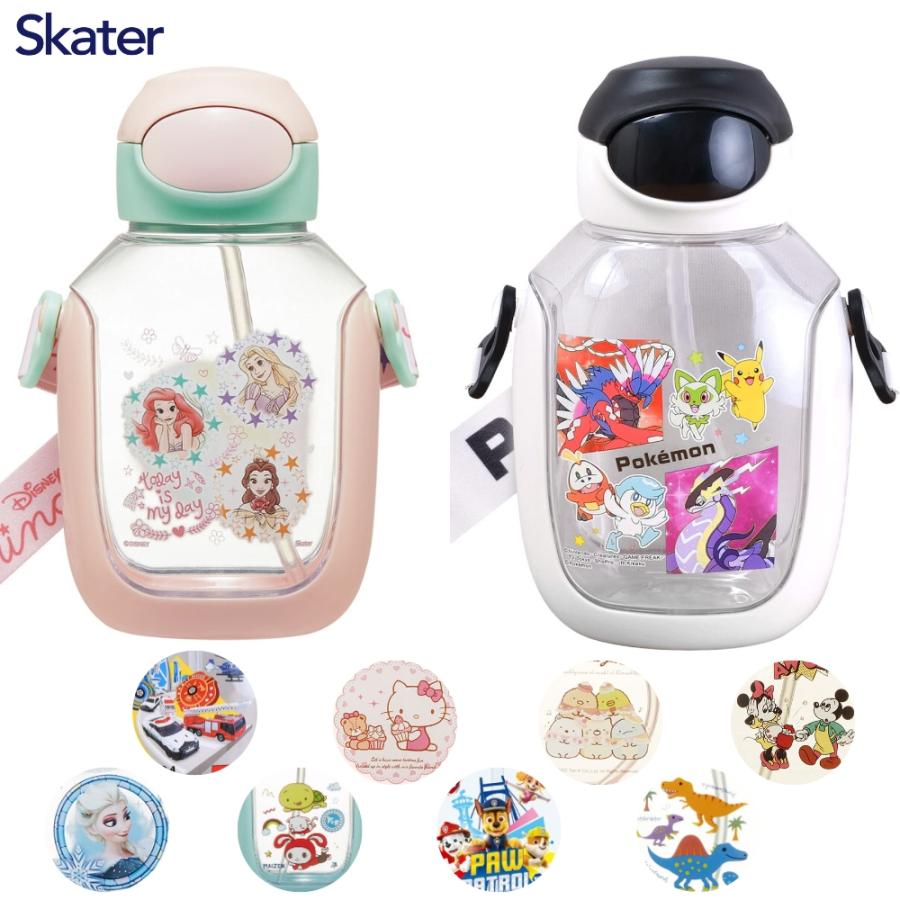 スケーター 水筒 キッズ ストロー タイプ 530ml PDSH6DX 透明 クリア