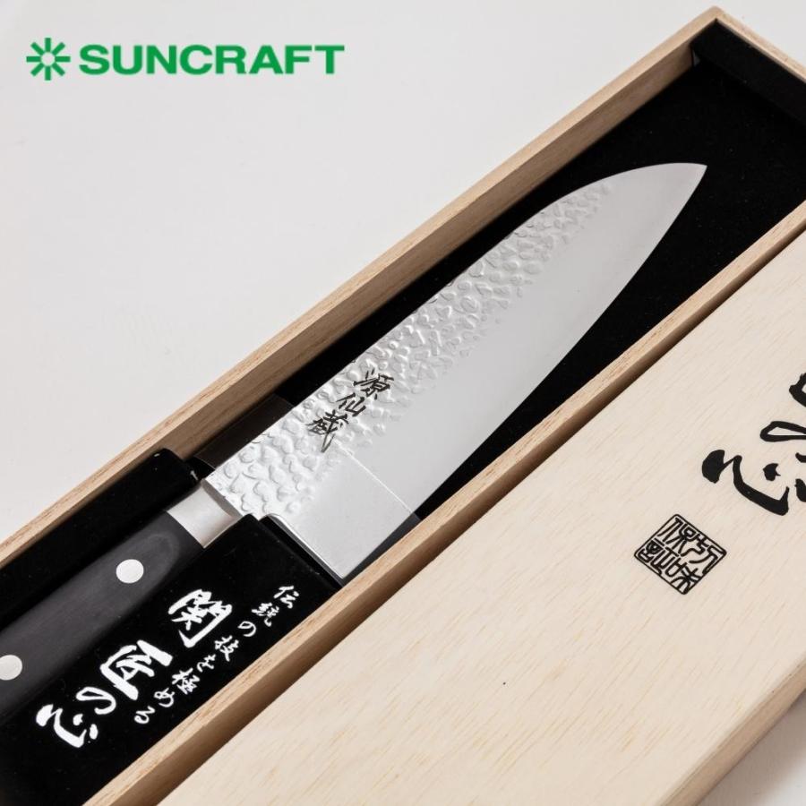 サンクラフト 日本製 源仙蔵 三徳包丁 黒合板 ダマスカス鋼 サンクラフト 日本製 源仙蔵 三徳包丁 黒合板 ダマスカス鋼