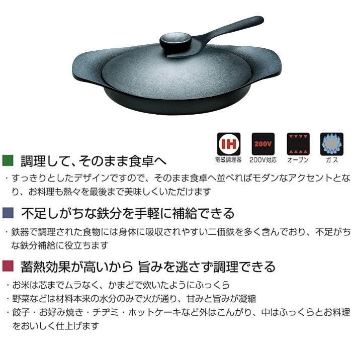 柳宗理 南部鉄器 オイルパン 鉄蓋・ハンドル付き 22cm【代引不可】 [01