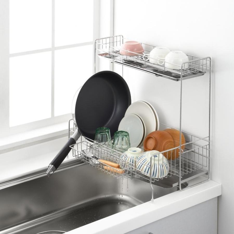 〈使用1週間〉ヨシカワ 伸縮 水切りラック 燕三条 ステンレス 日本製 スリム 使用1週間〉ヨシカワ 伸縮 水切りラック 燕三条 ステンレス 日本製