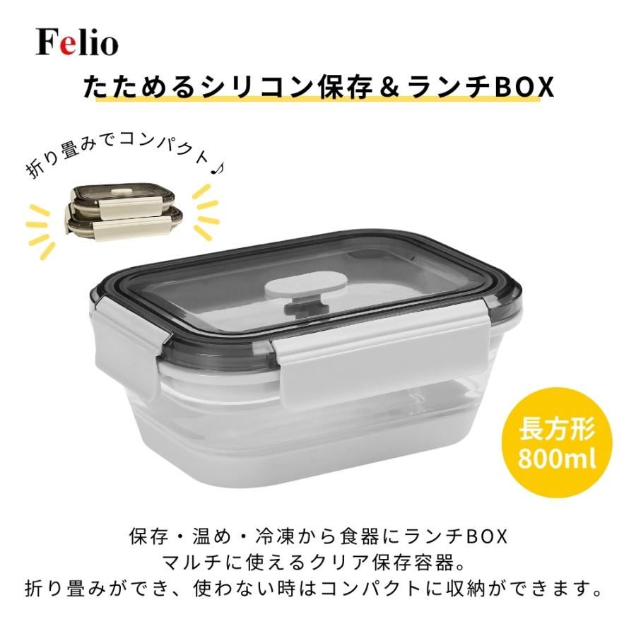 Felio（フェリオ） 富士商 たためるシリコン保存＆ランチBOX 長方形