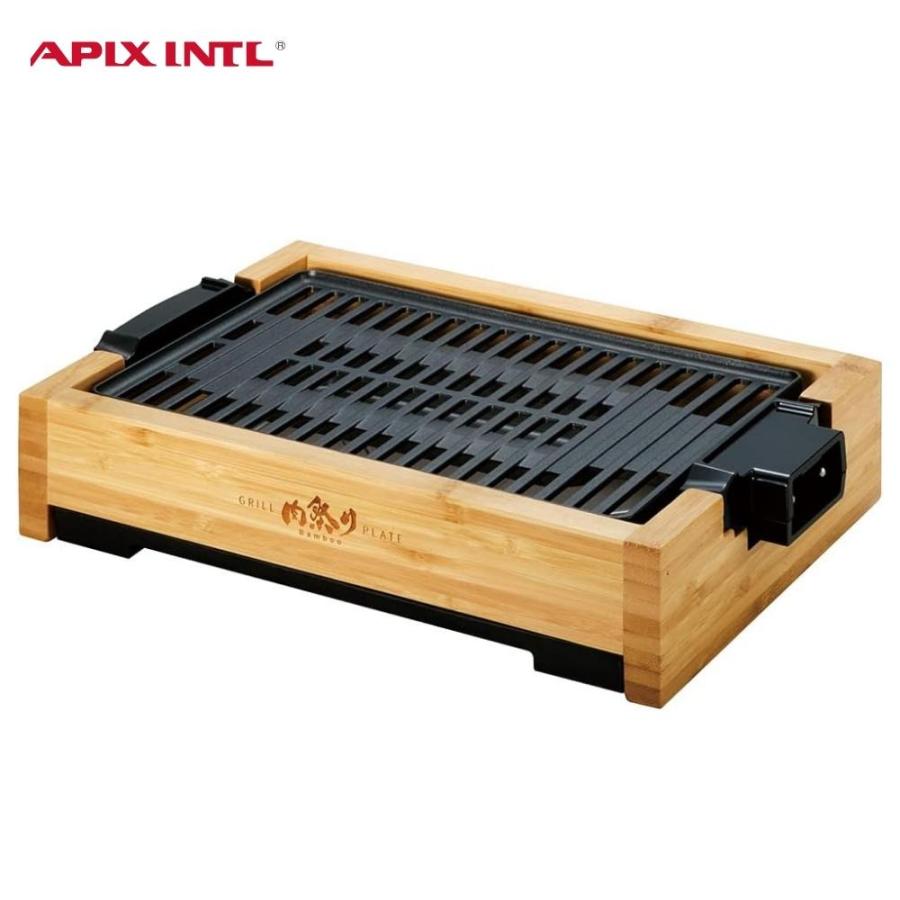 バンブーテーブル(カバー付き)(新品未使用未開封品) Toffy アピックス 減煙グリルプレート バンブー AGP-242 ステーキ 肉