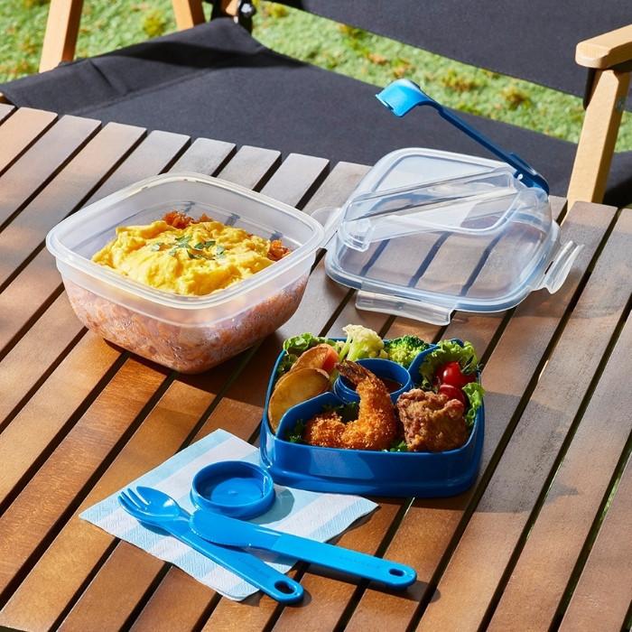 ベストコ 弁当箱 おしゃれ スフォーク ナイフ付 ソース容器付 TO-GO