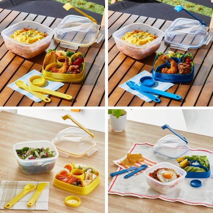 ベストコ 弁当箱 おしゃれ スフォーク ナイフ付 ソース容器付 TO-GO