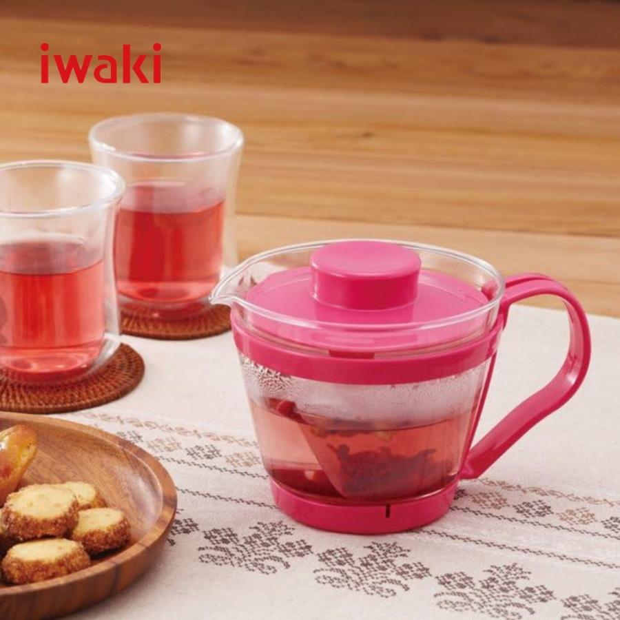 iwaki（イワキ） レンジノポット 耐熱ガラス 茶器 KT863-P 茶こし付き