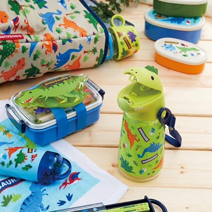 スケーター 水筒 キッズ ダイカット ストロー付き ボトル 420ml ディノ