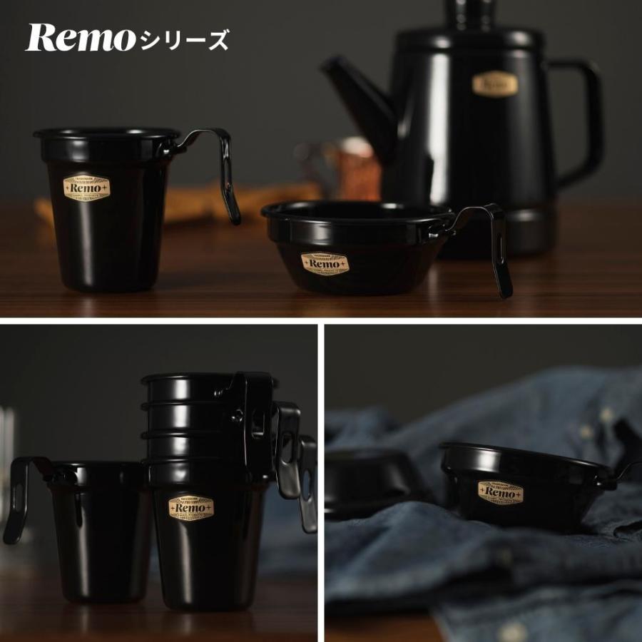 富士ホーロー Remo 琺瑯 プレート 18cm RM-18PL.BK キャンプ 皿 食器